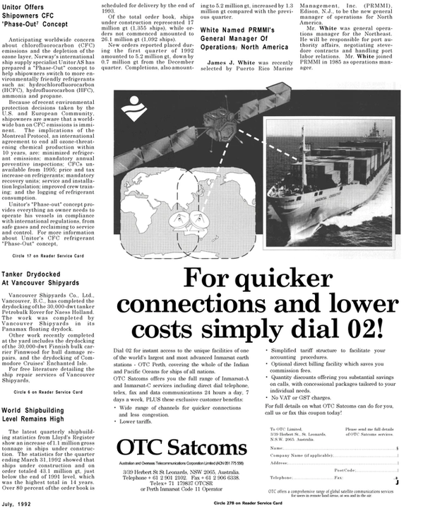 Maritime Reporter Magazine, page 19,  Jul 1992