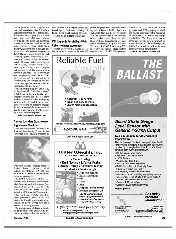 Maritime Reporter Magazine, page 21,  Jan 2000