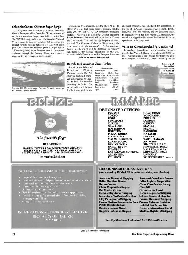 Maritime Reporter Magazine, page 22,  Jan 2000