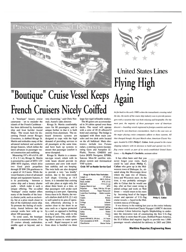 Maritime Reporter Magazine, page 26,  Jan 2000