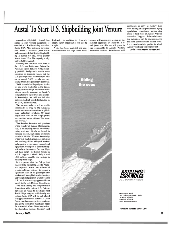 Maritime Reporter Magazine, page 31,  Jan 2000