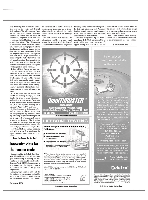 Maritime Reporter Magazine, page 9,  Feb 2000