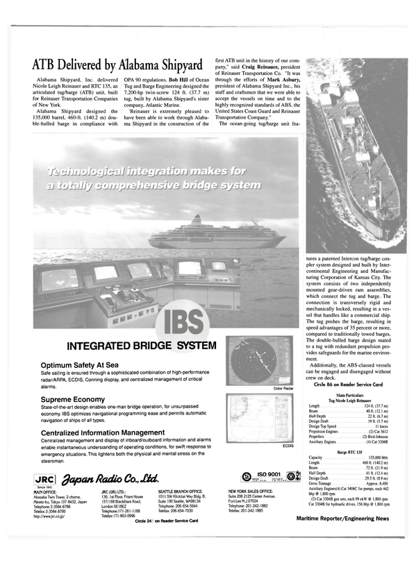 Maritime Reporter Magazine, page 16,  Feb 2000