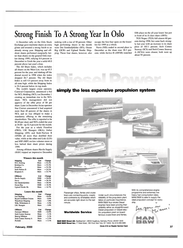 Maritime Reporter Magazine, page 37,  Feb 2000