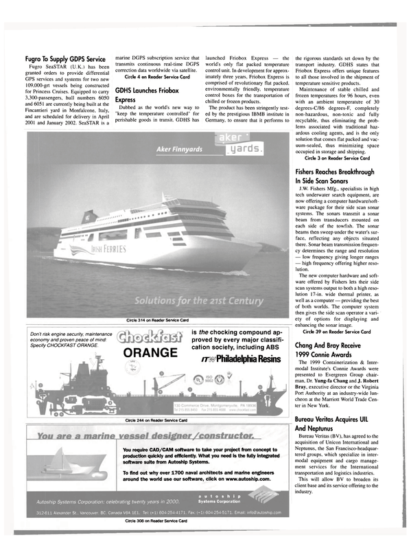 Maritime Reporter Magazine, page 56,  Feb 2000