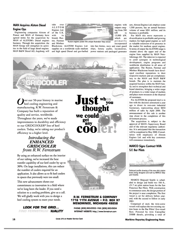 Maritime Reporter Magazine, page 16,  Mar 2000