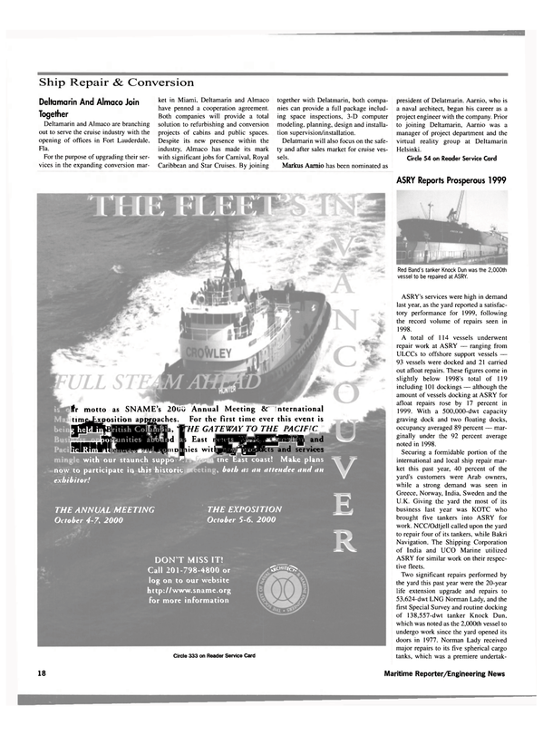 Maritime Reporter Magazine, page 18,  Apr 2000