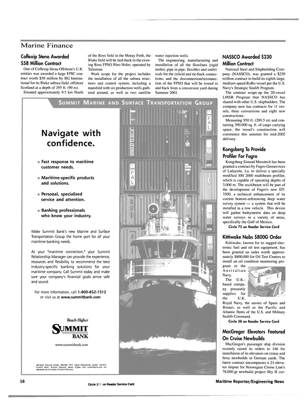 Maritime Reporter Magazine, page 16,  May 2000