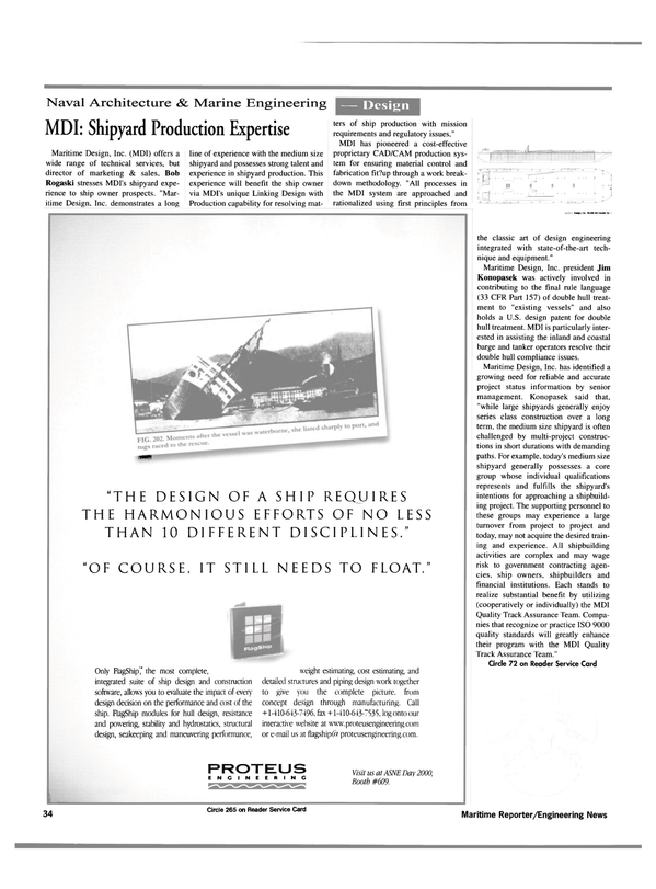 Maritime Reporter Magazine, page 36,  May 2000