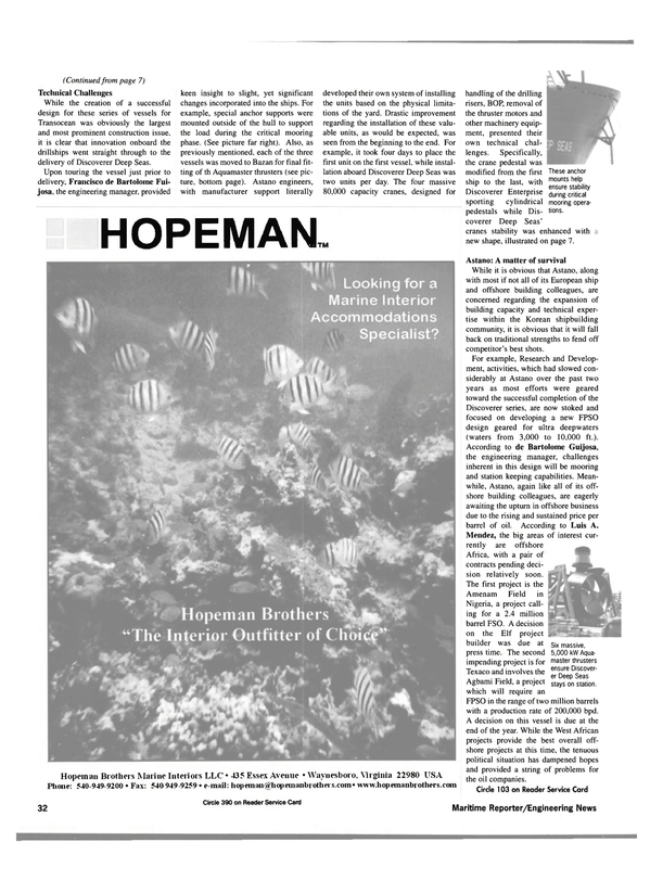 Maritime Reporter Magazine, page 36,  Jun 15, 2000