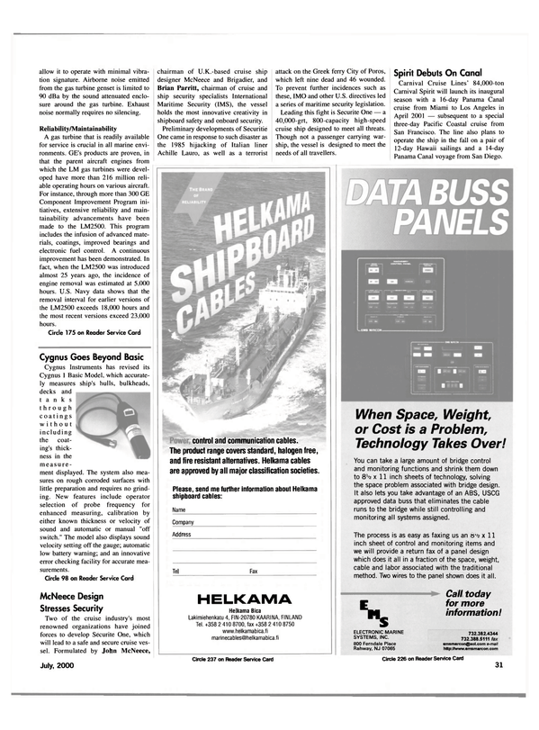 Maritime Reporter Magazine, page 31,  Jul 2000