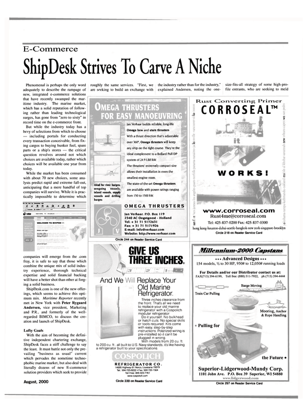 Maritime Reporter Magazine, page 15,  Aug 2000