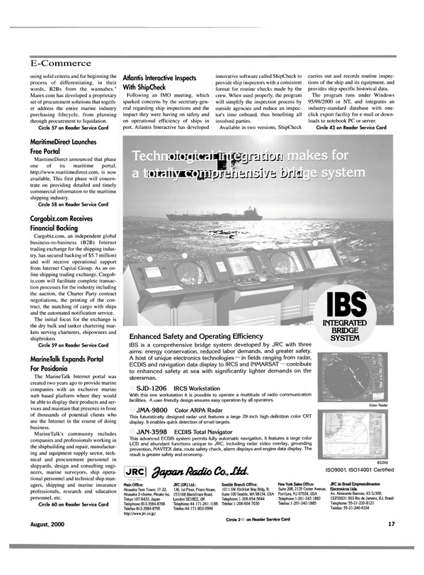 Maritime Reporter Magazine, page 17,  Aug 2000