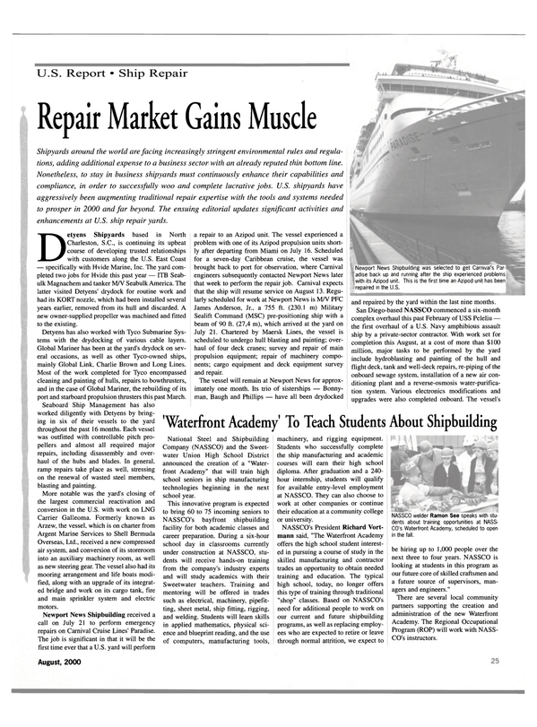 Maritime Reporter Magazine, page 25,  Aug 2000