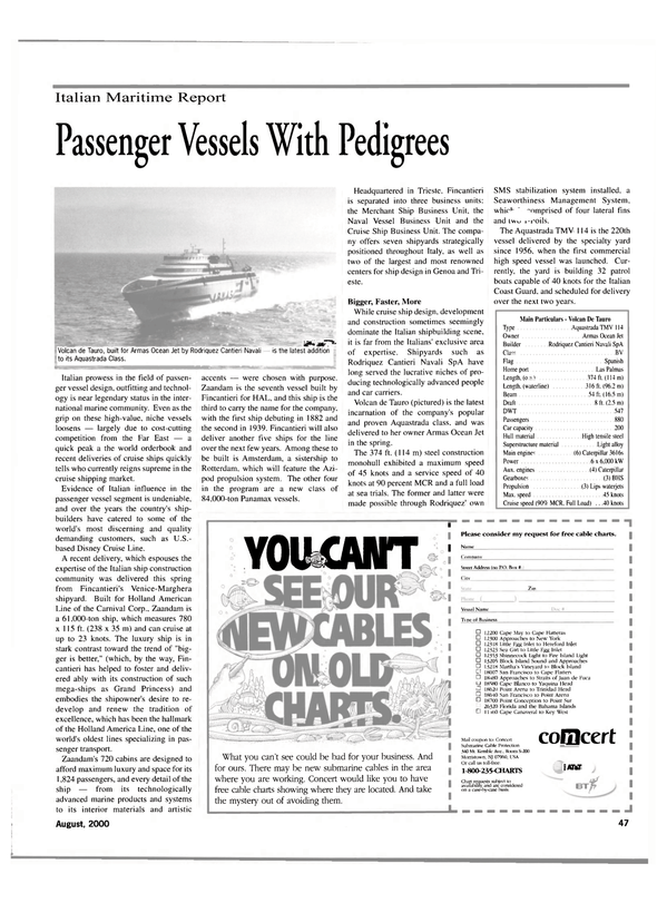 Maritime Reporter Magazine, page 47,  Aug 2000