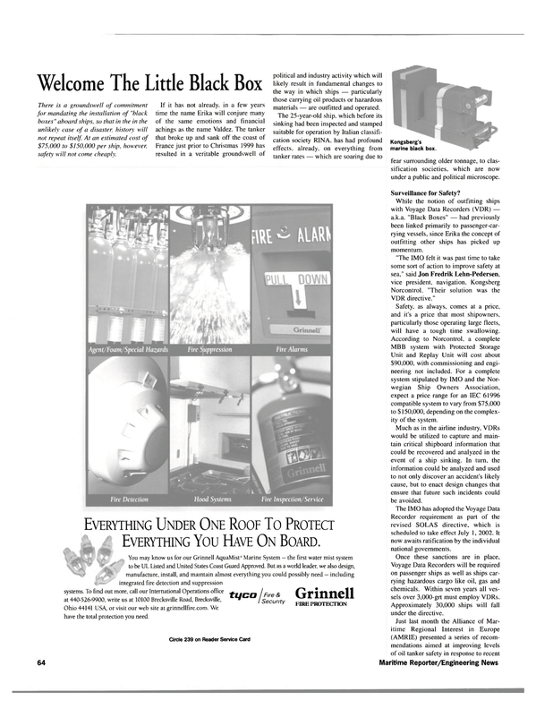 Maritime Reporter Magazine, page 64,  Aug 2000