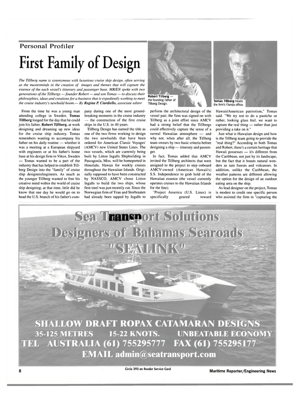 Maritime Reporter Magazine, page 8,  Sep 2000