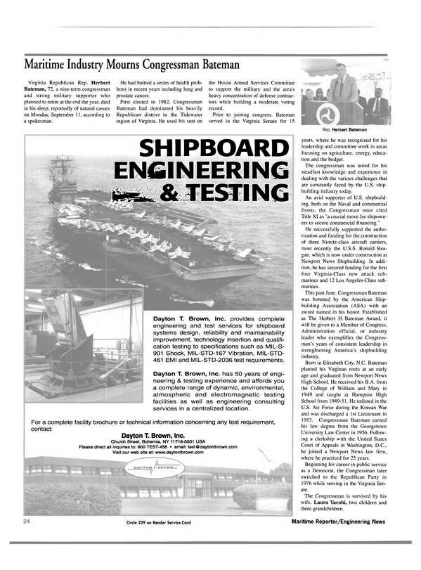 Maritime Reporter Magazine, page 24,  Oct 2000