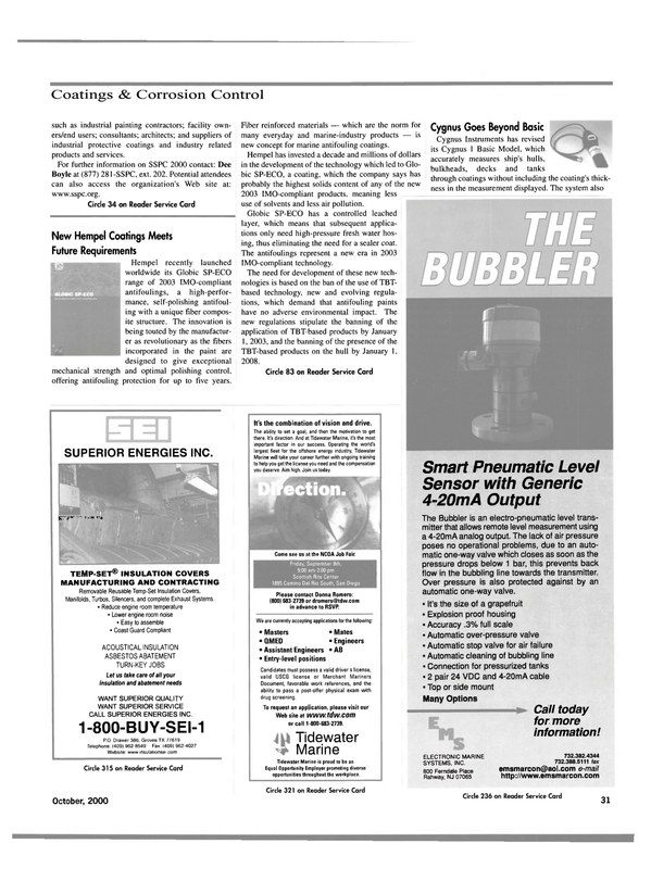 Maritime Reporter Magazine, page 31,  Oct 2000