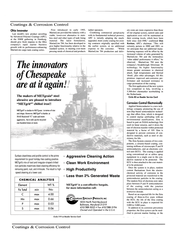 Maritime Reporter Magazine, page 34,  Oct 2000