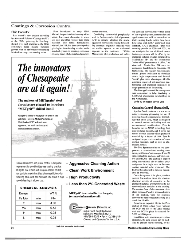 Maritime Reporter Magazine, page 36,  Oct 2000