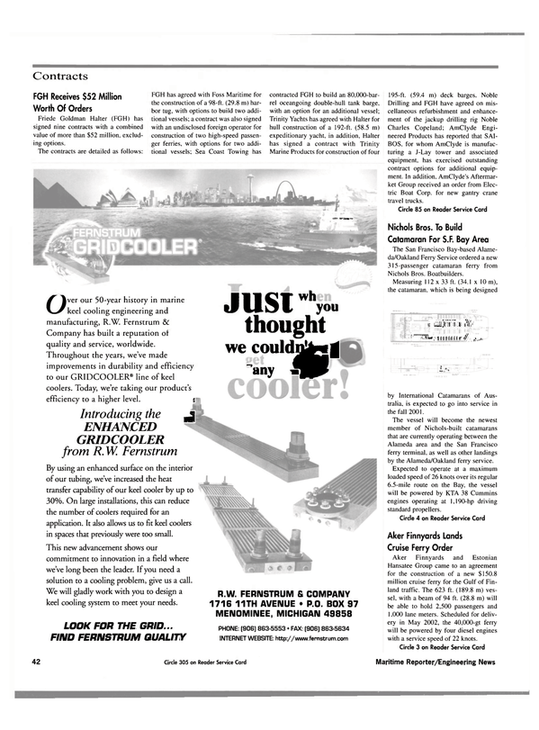 Maritime Reporter Magazine, page 44,  Oct 2000