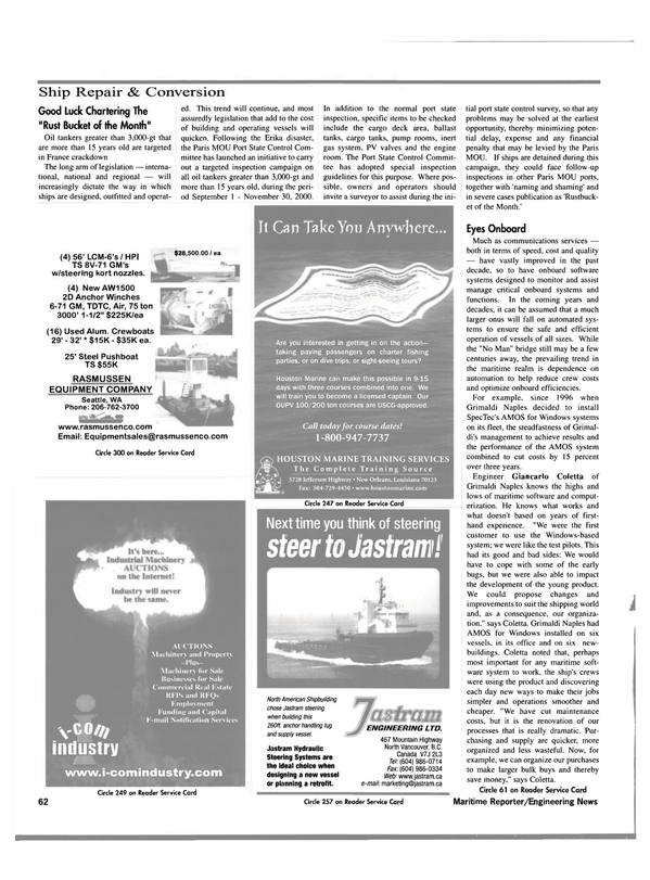 Maritime Reporter Magazine, page 64,  Oct 2000