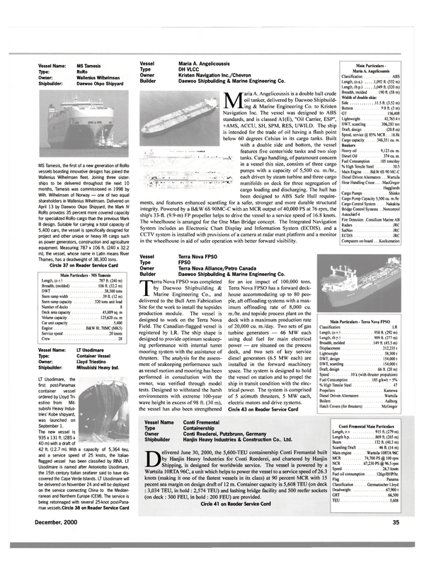 Maritime Reporter Magazine, page 38,  Dec 2000