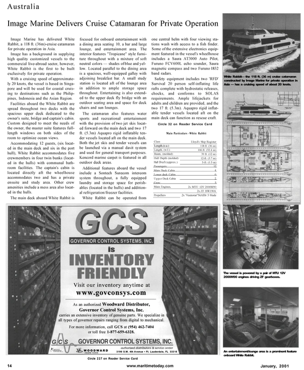 Maritime Reporter Magazine, page 14,  Jan 2001
