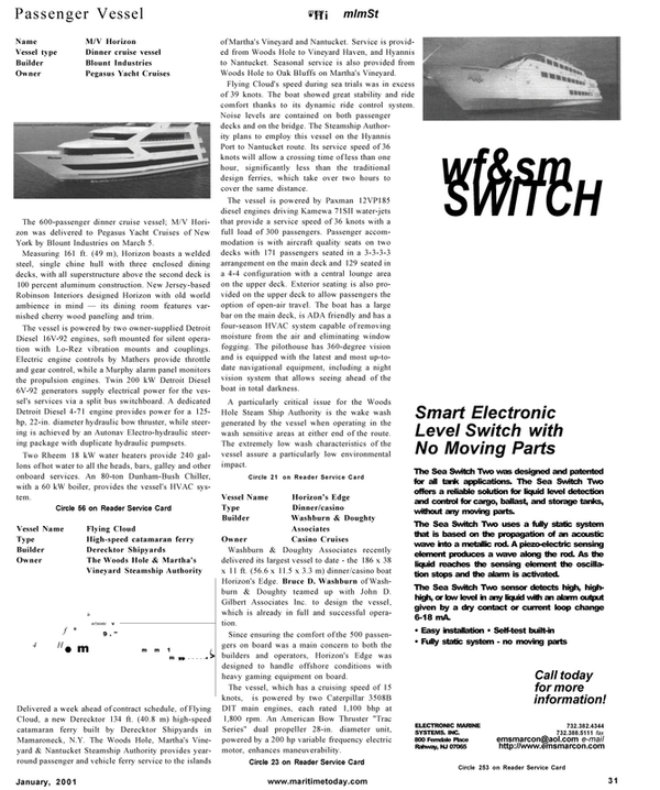 Maritime Reporter Magazine, page 31,  Jan 2001