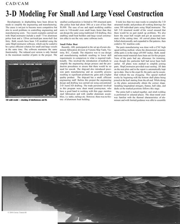Maritime Reporter Magazine, page 36,  Jan 2001