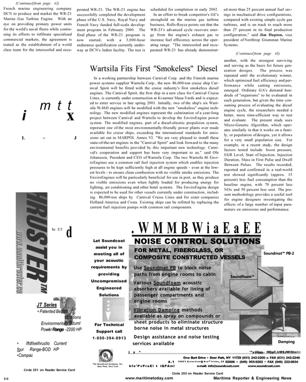 Maritime Reporter Magazine, page 50,  Jan 2001