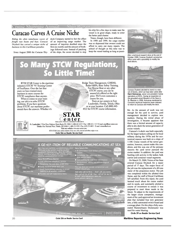 Maritime Reporter Magazine, page 20,  Feb 2001