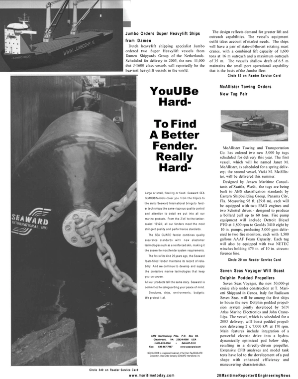 Maritime Reporter Magazine, page 18,  Mar 2001