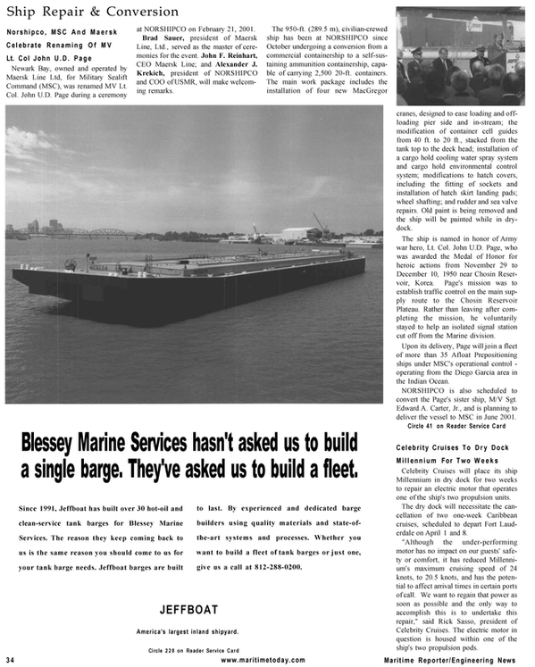 Maritime Reporter Magazine, page 34,  Mar 2001