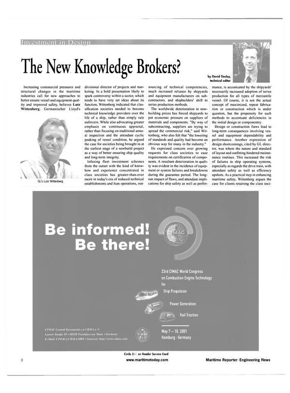 Maritime Reporter Magazine, page 8,  Apr 2001