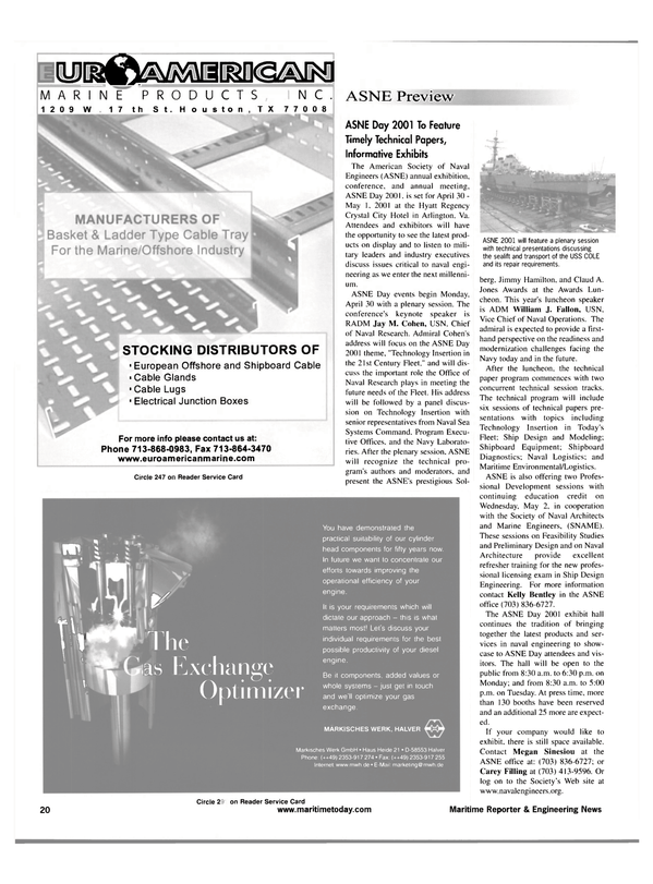 Maritime Reporter Magazine, page 20,  Apr 2001