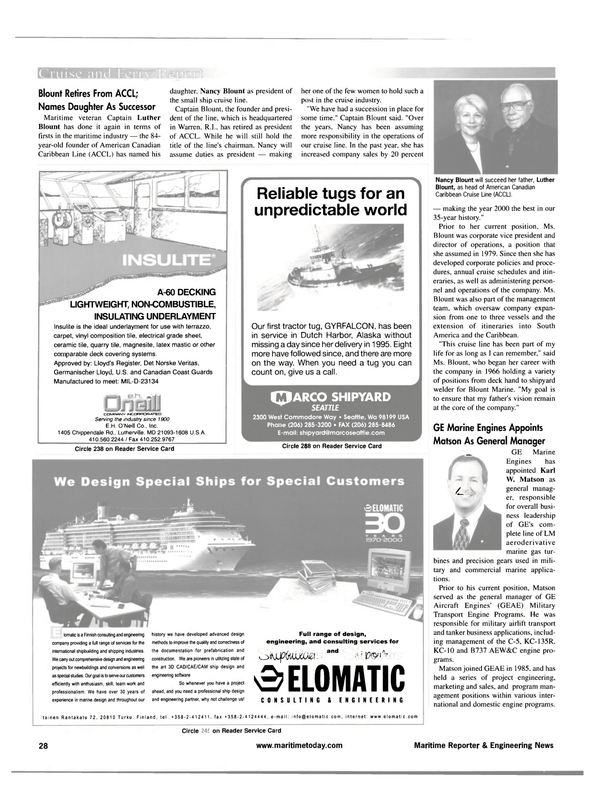 Maritime Reporter Magazine, page 28,  Apr 2001