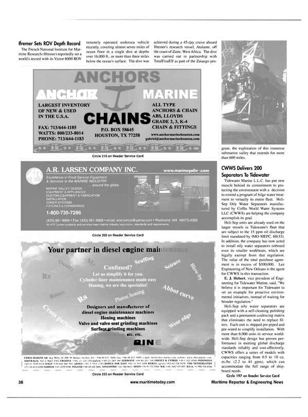 Maritime Reporter Magazine, page 38,  Apr 2001