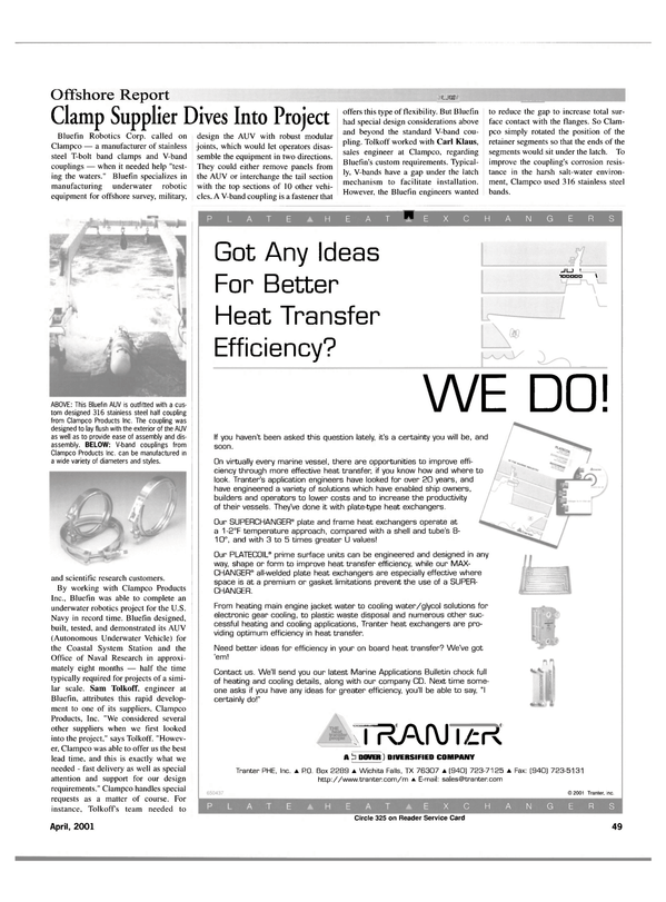 Maritime Reporter Magazine, page 49,  Apr 2001