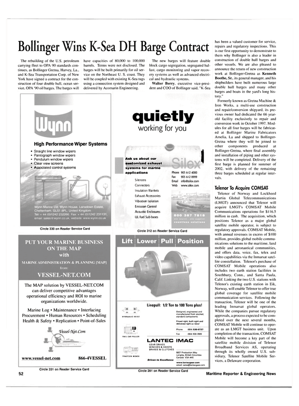 Maritime Reporter Magazine, page 52,  Apr 2001