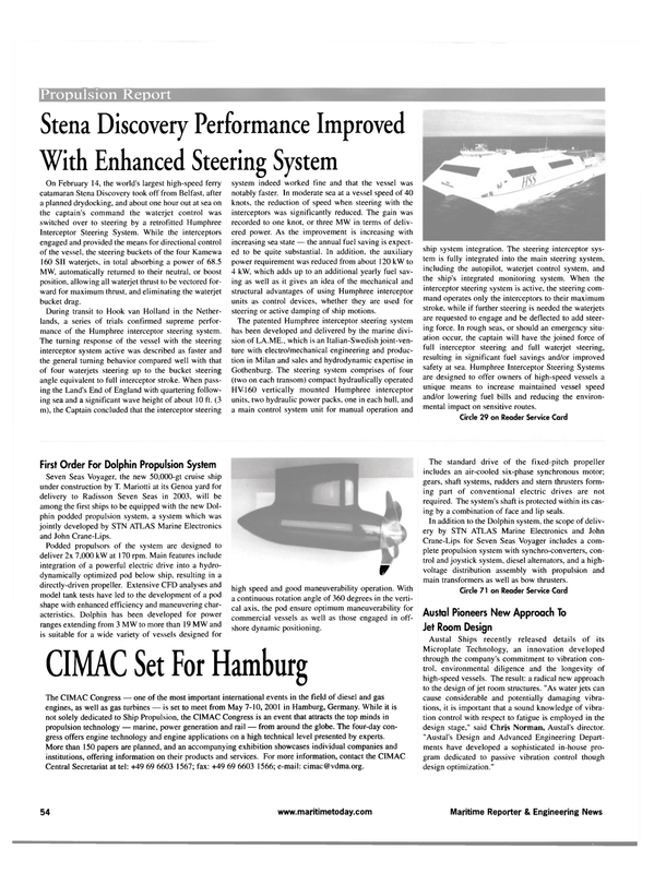 Maritime Reporter Magazine, page 54,  Apr 2001