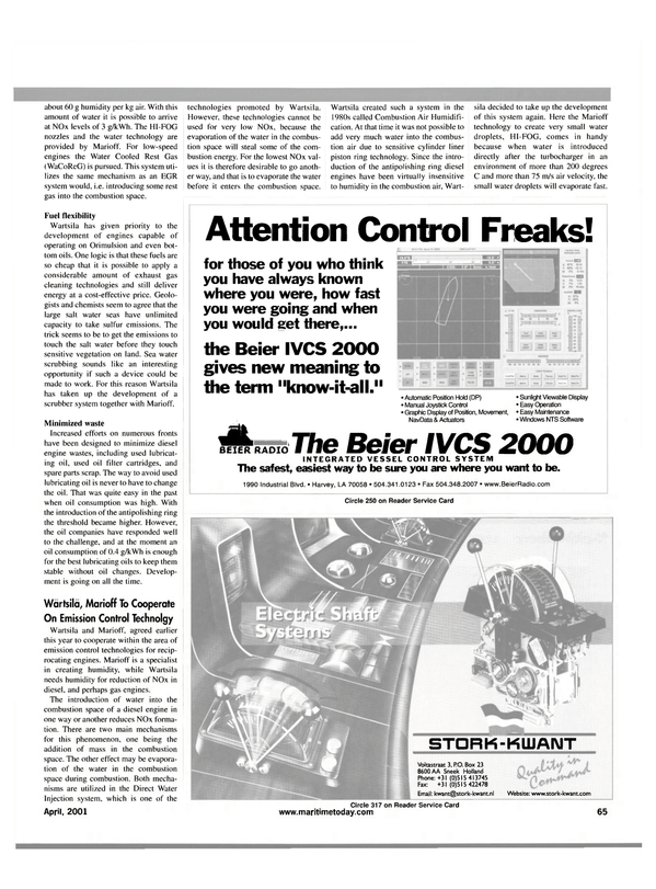 Maritime Reporter Magazine, page 65,  Apr 2001