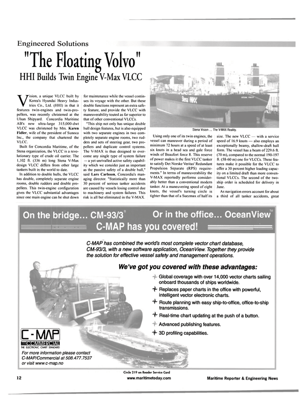 Maritime Reporter Magazine, page 12,  May 2001