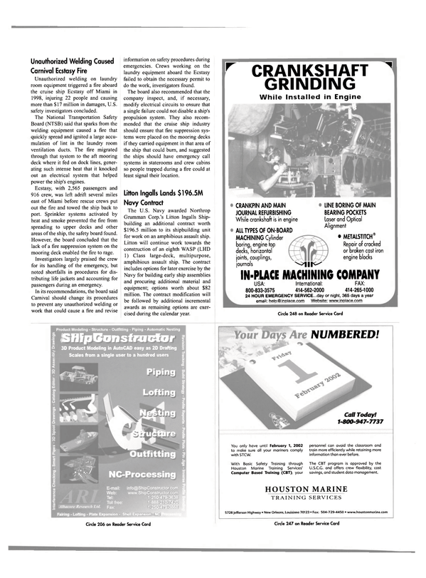 Maritime Reporter Magazine, page 17,  May 2001