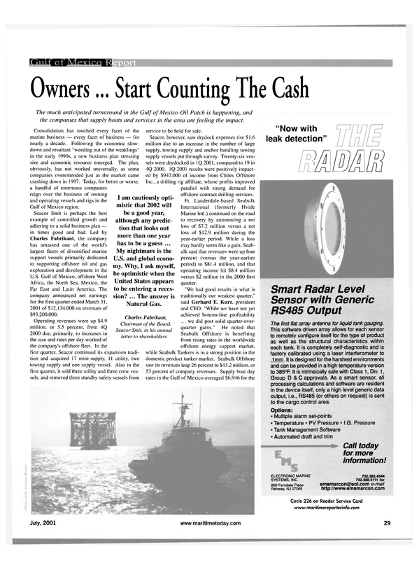 Maritime Reporter Magazine, page 29,  Jul 2001