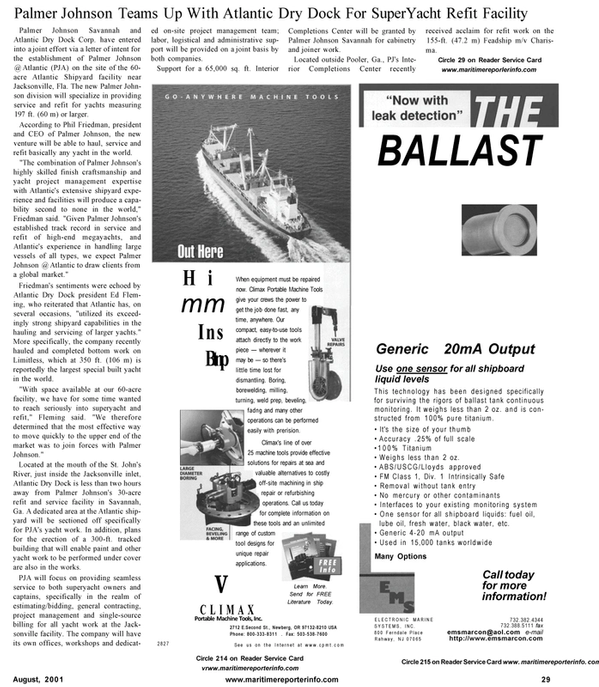 Maritime Reporter Magazine, page 31,  Aug 2001