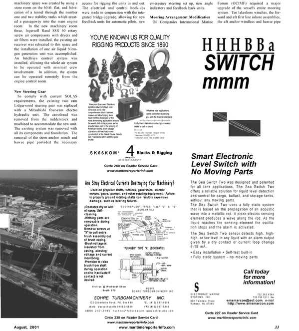 Maritime Reporter Magazine, page 35,  Aug 2001