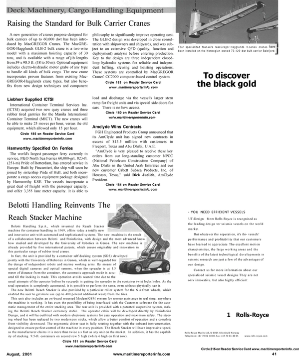 Maritime Reporter Magazine, page 51,  Aug 2001