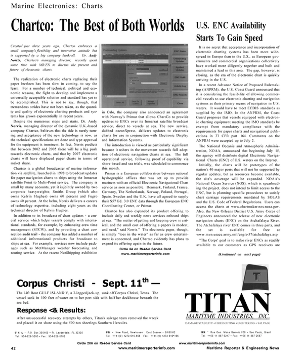 Maritime Reporter Magazine, page 52,  Aug 2001